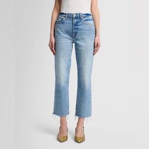 7 For All Mankind Logan Stovepipe Jeans Women's 32 Fringe Hem NWOT